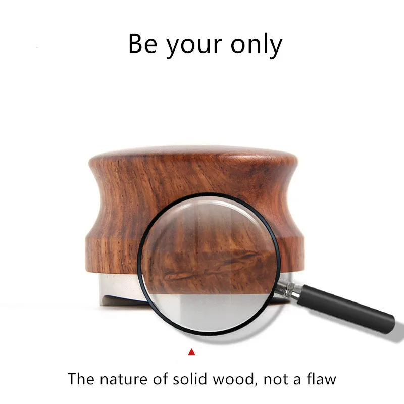 

Coffee Press Tamper Wood 58.35mm/53mm/51mm Red Sandalwood Cover Filled with Horizontal Powder Hammer Adjustable Height Gasket