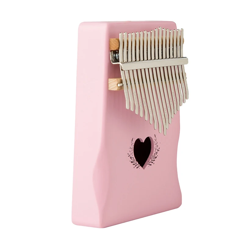 17 Key Pink Color Kalimba Thumb Piano Finger Sanza Mbira High-Quality Solid Wood Body Keyboard Musical Instrument for Kids
