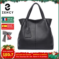 zency soft genuine leather handbag fashion elagant ladies shoulder bag large capacity women tote crossbody bag high quality