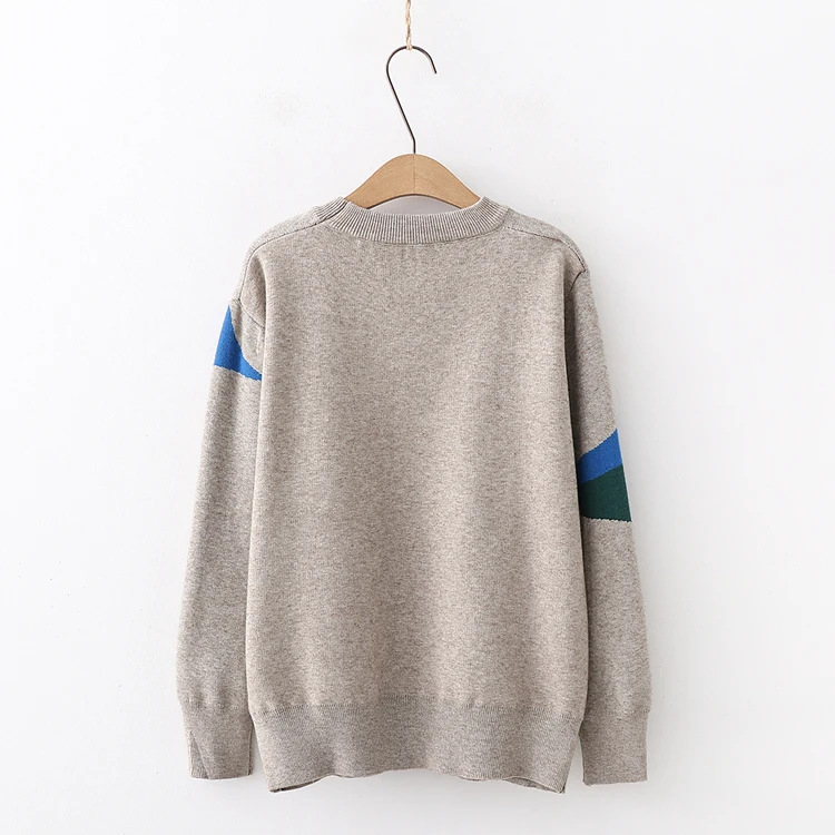 Свитер с круглым воротником и рисунком оленя Сезон Зима коллекция 2019 года милые