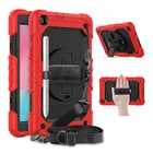 Чехол для Samsung Tab A 8,0, 2019, SM-T290T295T297, с вращающейся ручкой, плечевой ремень, противоударный чехол, Встроенная защитная пленка для экрана