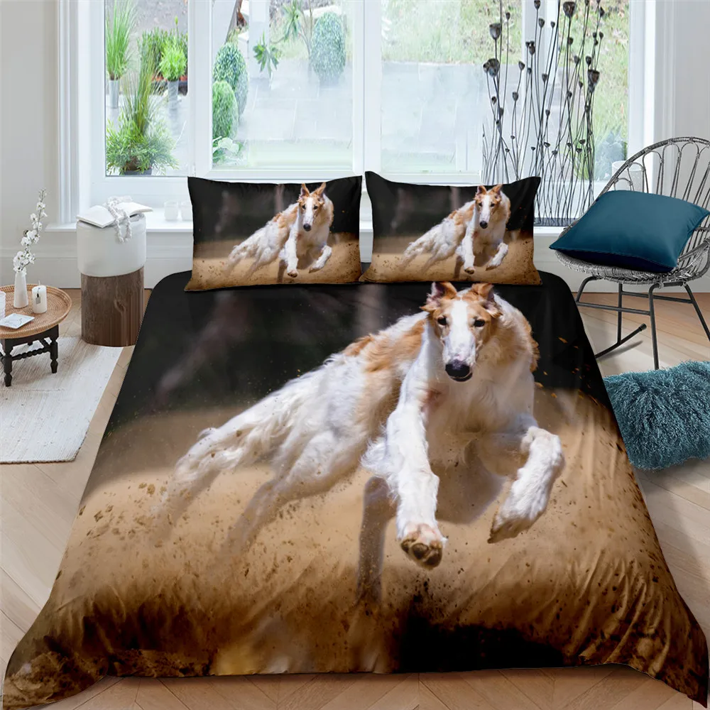 

3D Animal Dog Cat Pattern Bedding Set Cute Duvet Cover Soft Comforter Bed Cover Set Black Bedclothes Quilt Bedroom Set Queen
