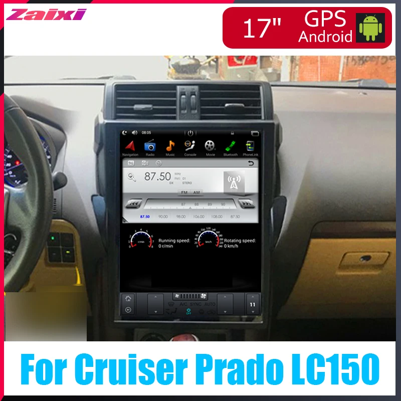 Android Car Multimedia GPS For Toyota Land Cruiser Prado LC150 2014 2015 2016 2017 Radio vertical screen tesla DAB+ | Автомобили и