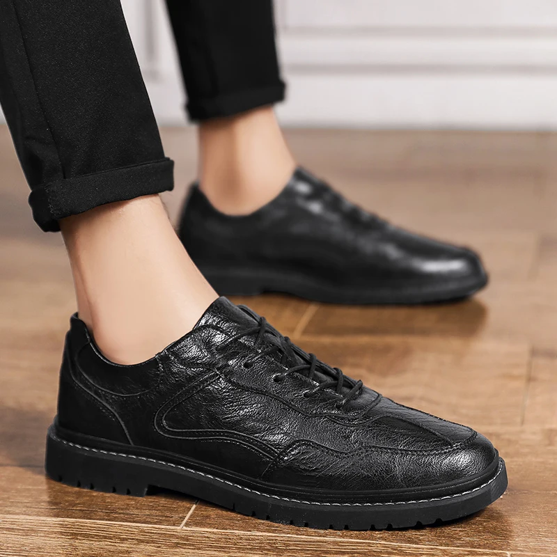 Мужская повседневная кожаная обувь Уличная модная кроссовки роскошная