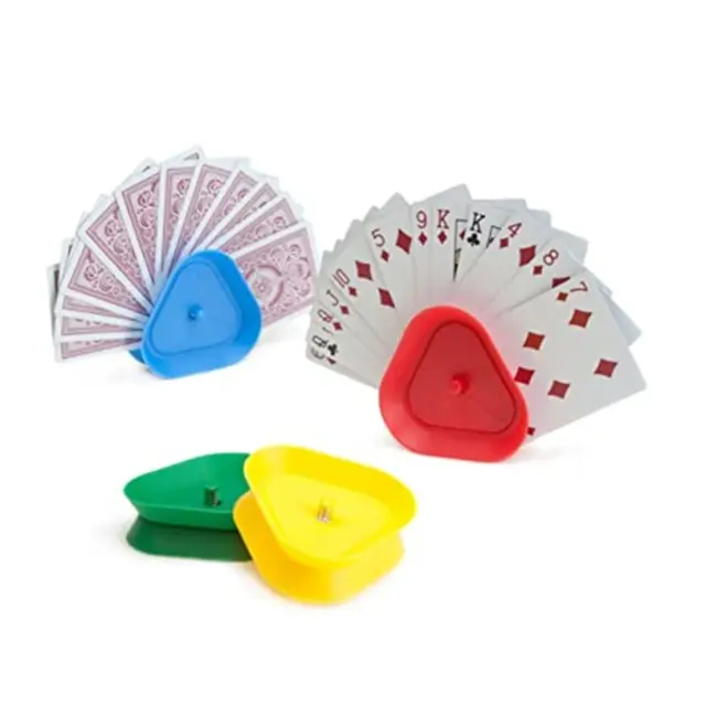 4pcs/set Triangle Shaped Hands-Free Playing Card Holder Board Game Poker Seat Lazy Poker Base Game Organizes Free Your Hands 1