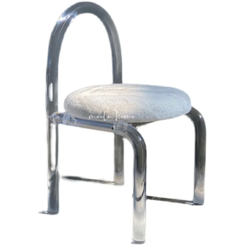 

Прозрачный обеденный стул zq Ins, Хрустальный стул, доступный роскошный стильный косметический стул для девушек