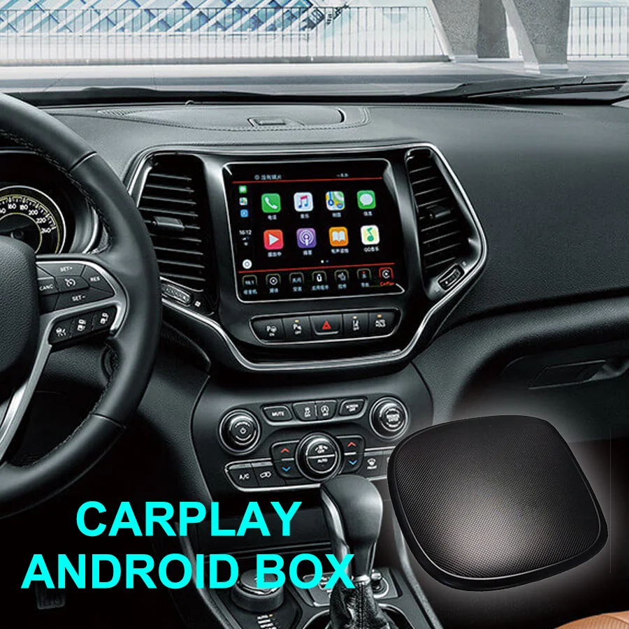 

Youtube Netfix Android 9 Qualcomm 4 + 64G Plug N Play Мини беспроводной CarPlay Ai Box Для Jeep Cherokee 2018-2020 умный видеоплеер