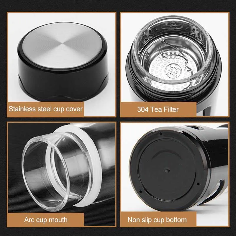 Бутылка для воды MYBOTTY с пластиковой крышкой 360 мл стеклянная изоляционная бутылка