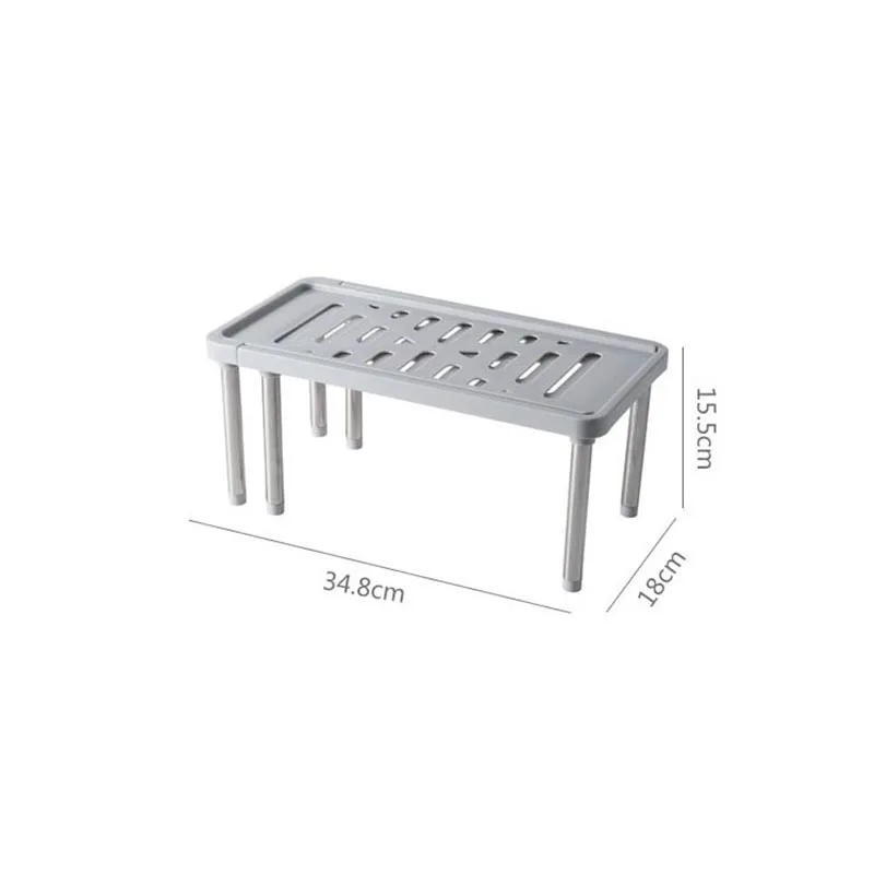

Kitchen And Bathroom Layered Storage Racks Detachable Desktop Non-slip Freely Retractable Finishing Rack Microwave Shelf Storage