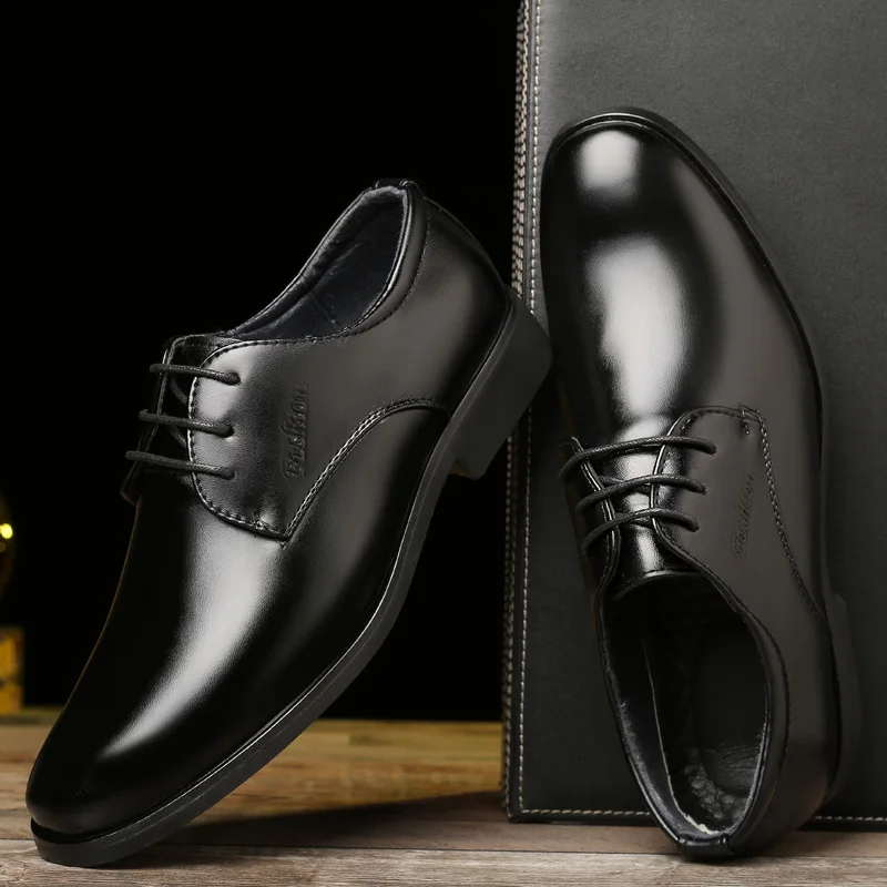 Дизайнерские черные кожаные мужские туфли на шнуровке удобная модная обувь для