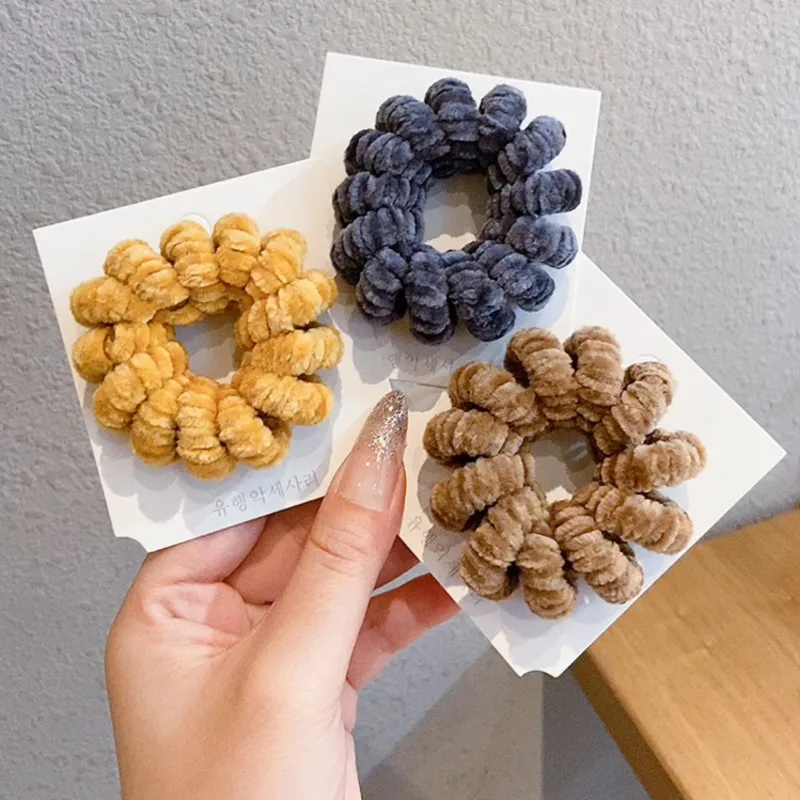 

[Xwen] Hair Loop Plush Hair Rope Lovely Tie Hair Headrope Female Hair Accessories Korean Simple Girl Headdress Leather