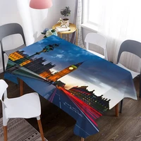 london custom print decorative oxford fabric tablecloth waterproof thick rectangular wedding dining table cover tea table cloth