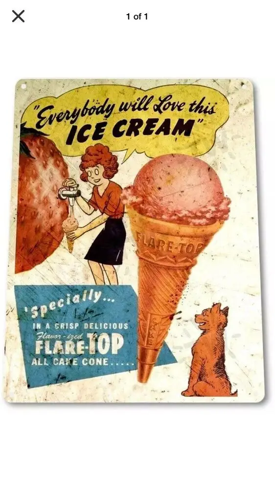 Жестяной знак мороженое летняя ферма молочный рустикальный декор сладости