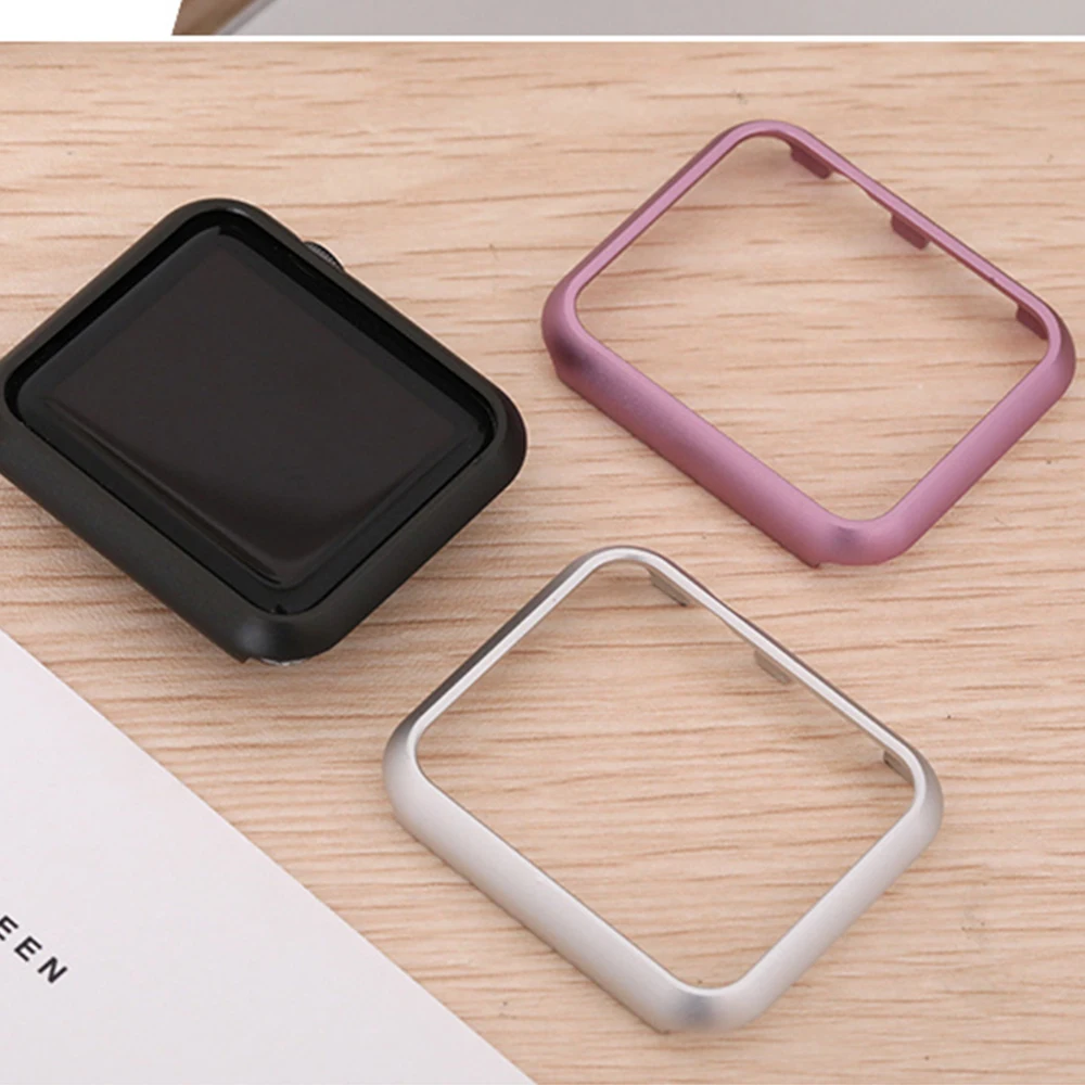 Металлическая крышка чехол для apple watch серии 6 se 5 4 3) 44 мм 40 42 38 версия алюминиевая