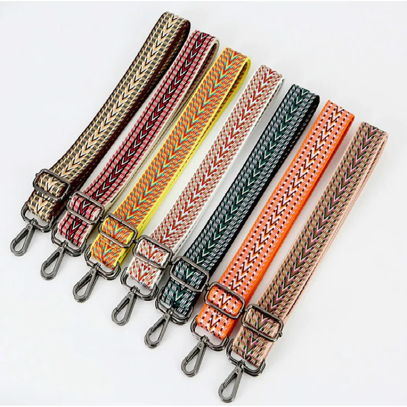 New  Width 3.8cm Adjustable Women Shoulder Strap Ethnic Style Color Wild Backpack WithMessenger Bag Strap