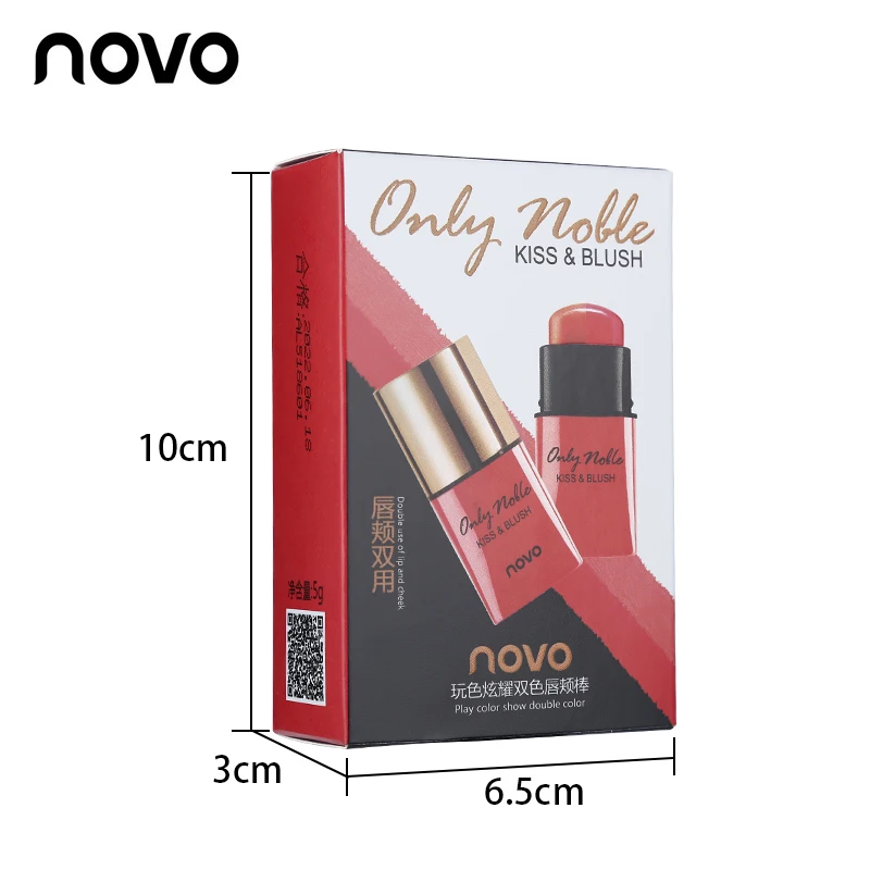 Матовый румяна-Стик для губ NOVO двухцветный румяна водостойкая косметика лица и