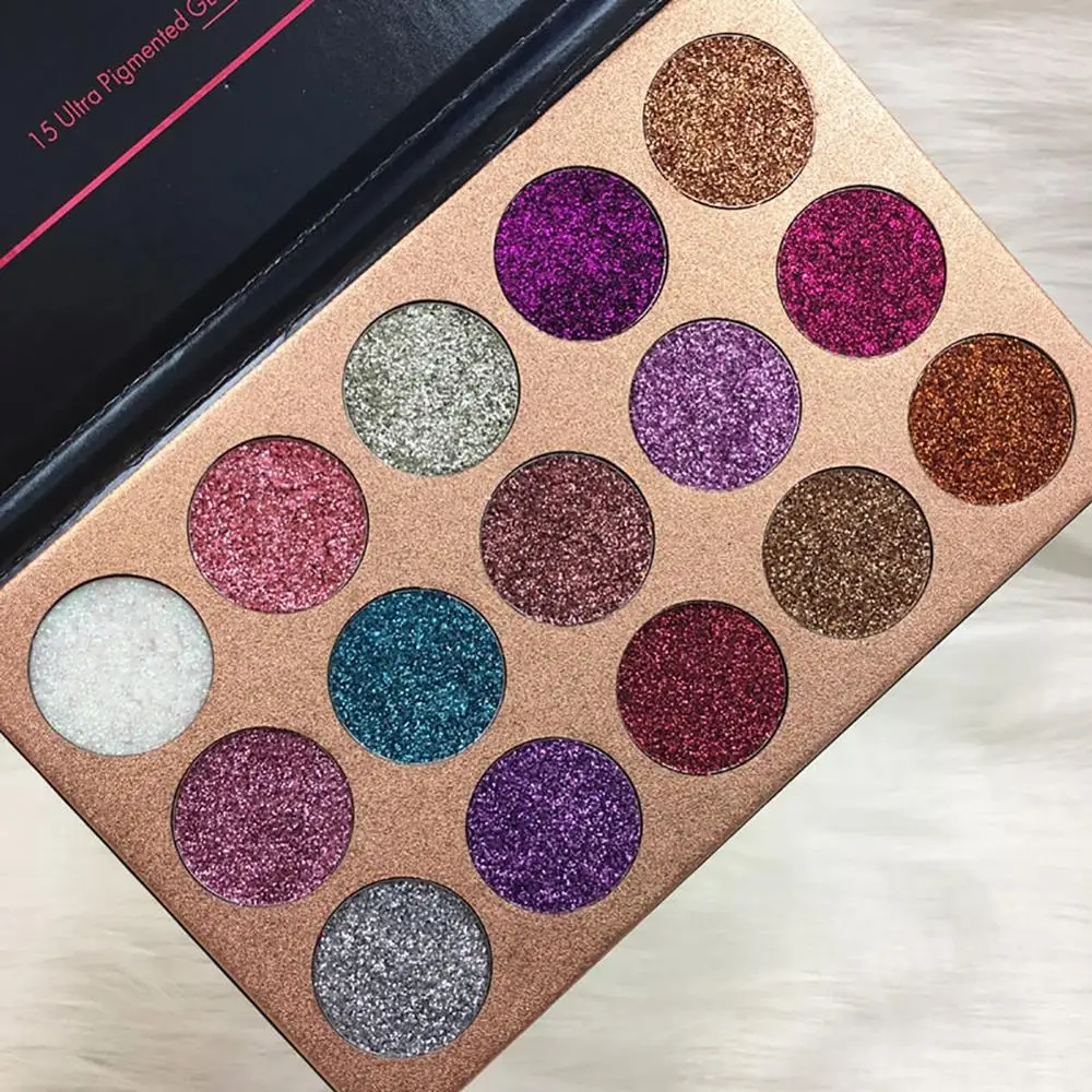 BEAUTY GLAZED 15 цветов Палитра теней для век блестящая прессованная стандартная