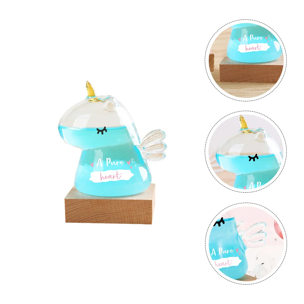 

1Pc Unicorn Shaped Weather Forecast Bottle Creative Adorable Home Decor Sky-blue