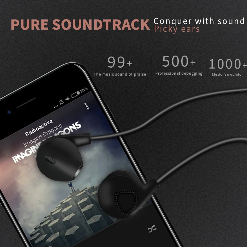 Оптовая продажа 3 5 мм в ухо стерео бас наушники с микрофоном Проводная гарнитура