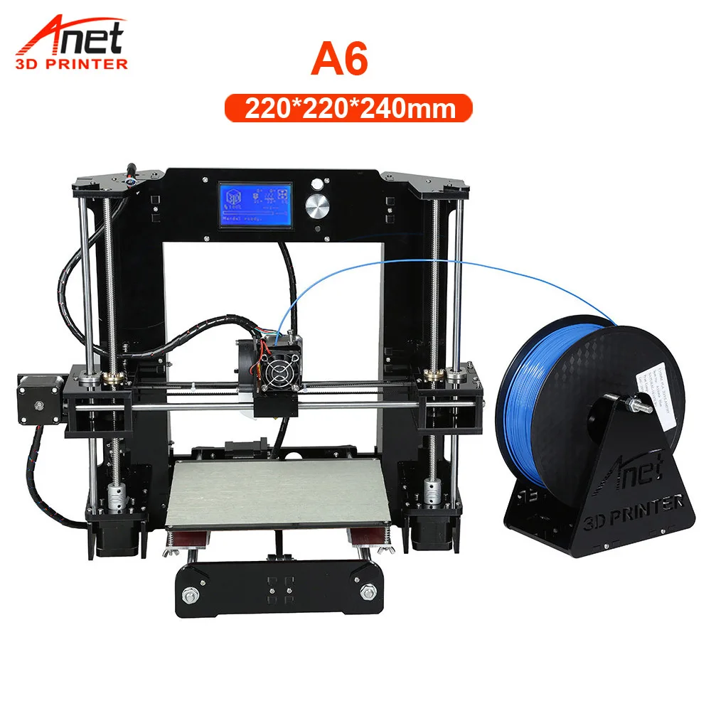 Горячая конкурентоспособный Anet A6 A8 3d принтер Reprap Prusa i3 Высокоточный DIY 3d принтер комплект с Micro SD карты USB разъем