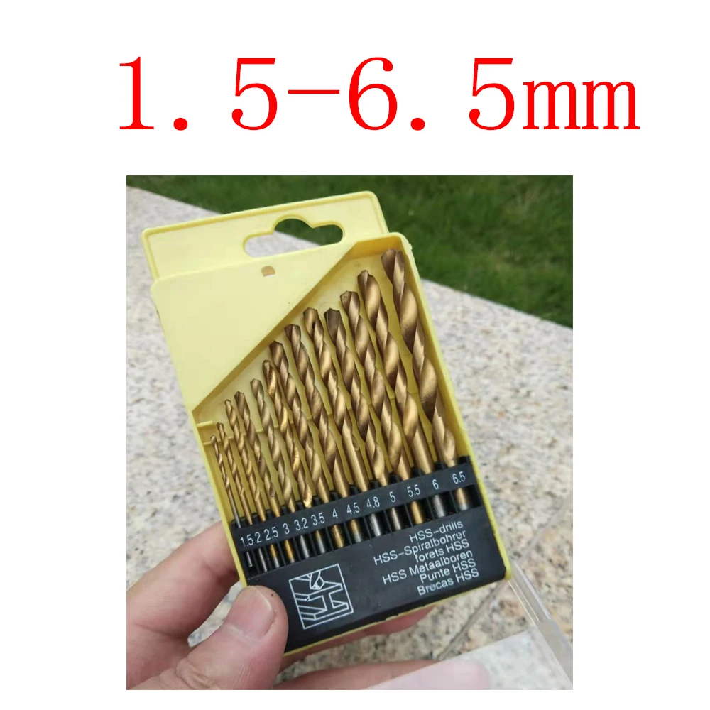 

Wholesales 13pcs Professional Quick Change High Speed Steel Titanizing Round Shank Drill Bits Set