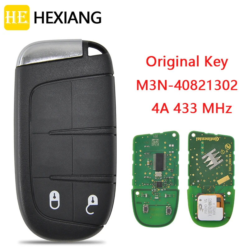 HE Xiang Remote Control Car Key For Jeep Renegade Compass 4A Chip 433MHz FCCID M3N40821302 Replacement Original Promixity Card | Автомобили