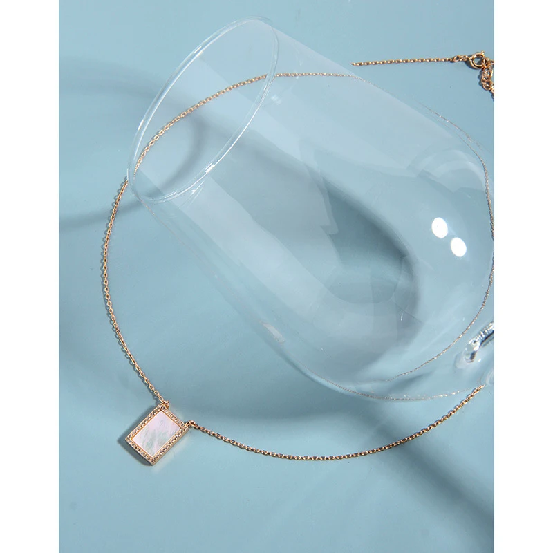 Женское квадратное ожерелье Kinel из стерлингового серебра 925 пробы с сердечком