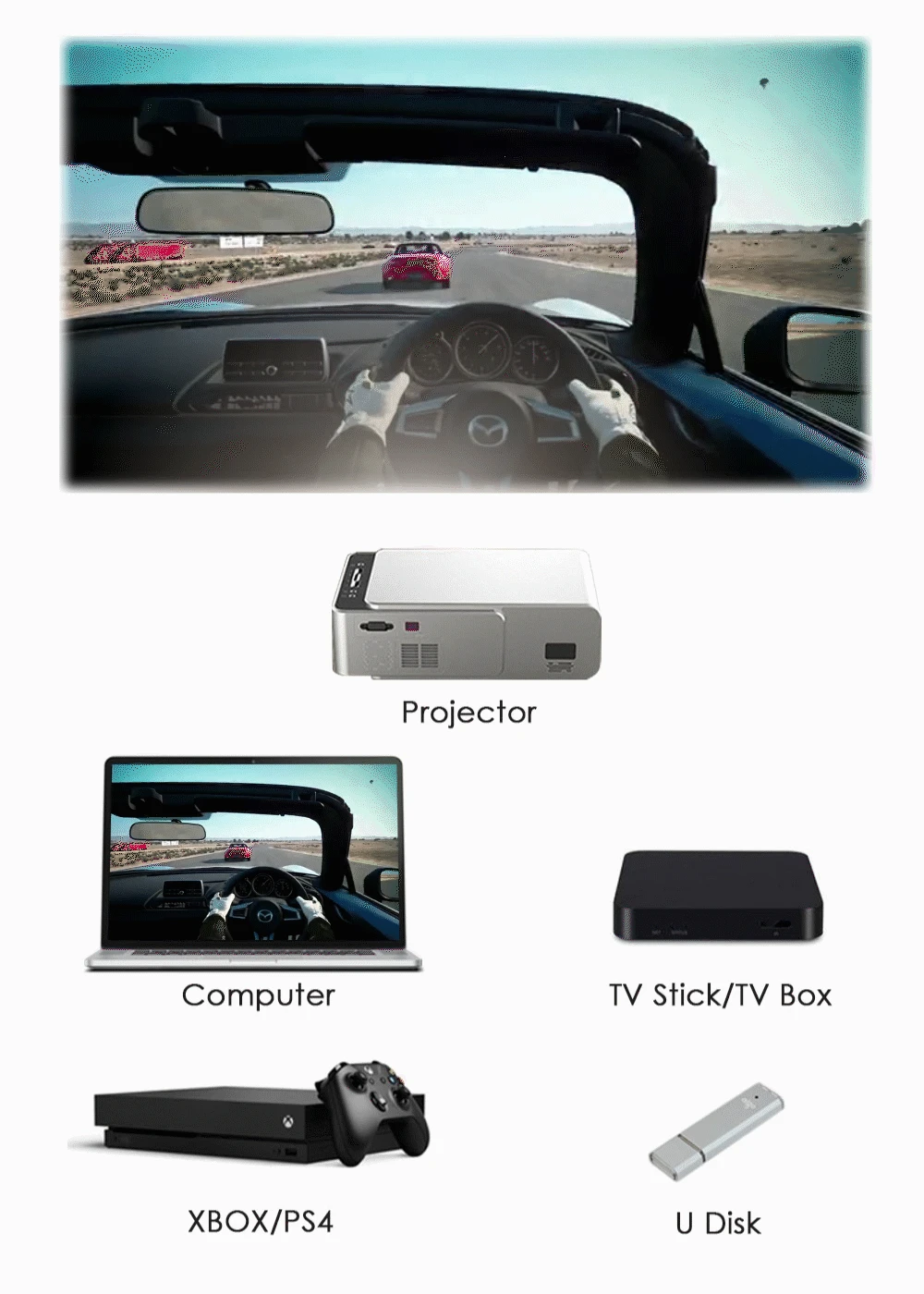 ALSTON T6 полный светодиодный hd-проектор 4k 3500 люмен HDMI USB 1080p портативный проектор фильмов Beamer с загадочным подарком