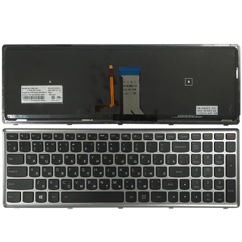 NEW RU laptop keyboard for Lenovo Ideapad Z710 U510 Russian with Backlight | Replacement Keyboards