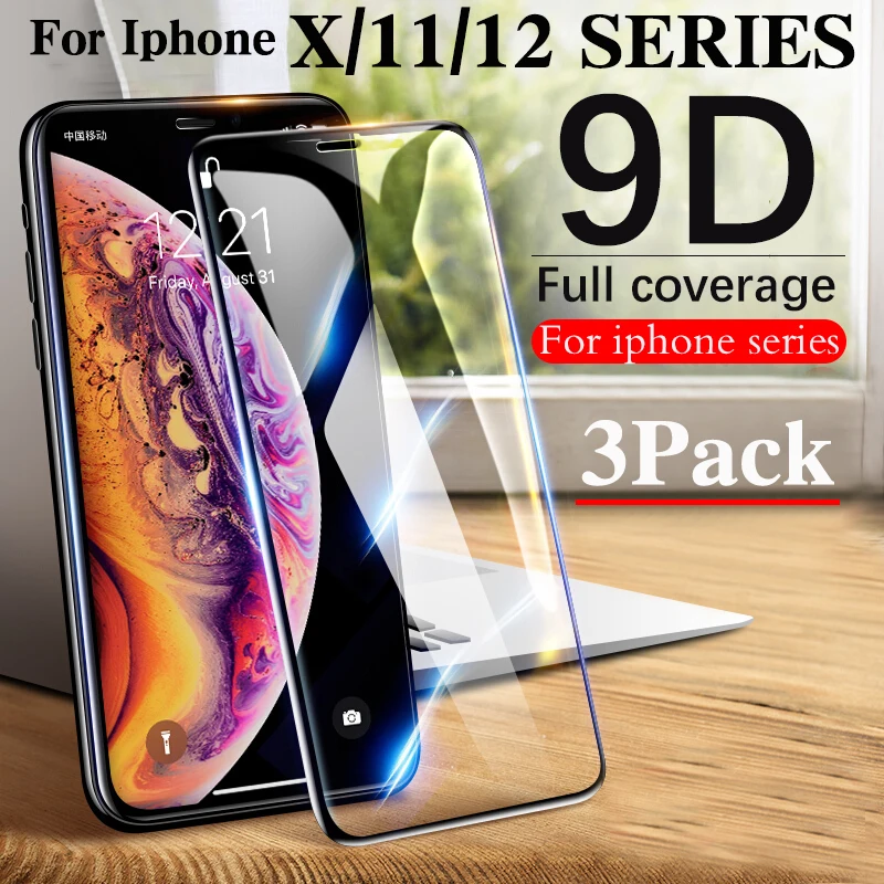 3 предмета в комплекте плёнка из закалённого стекла для Iphone 11pro Xr X XS 11 12 Pro 12pro Max