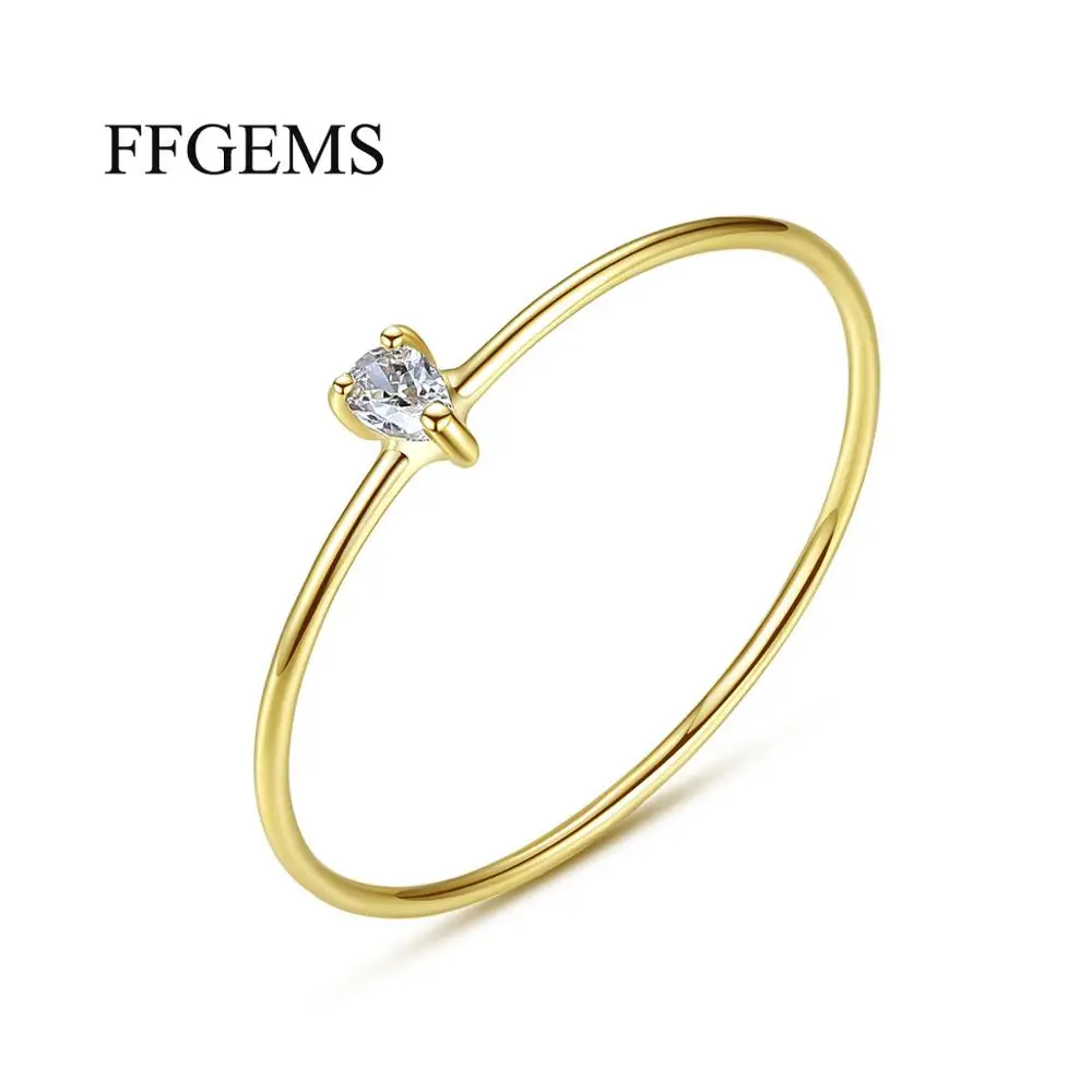 Элегантный 100% 10 к золотой моиссанит с сертификатом кольца груша cut2 * 3 мм