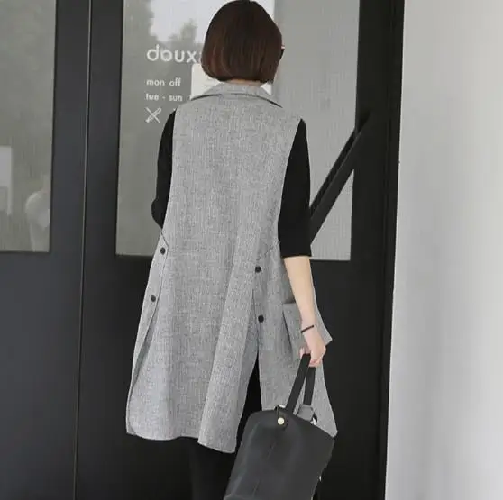 Женский Повседневный Длинный жилет из искусственной замши однотонный мягкий с