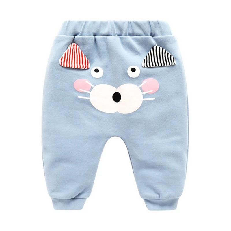 Осенние милые хлопковые свободные штаны с рисунком для маленьких мальчиков и