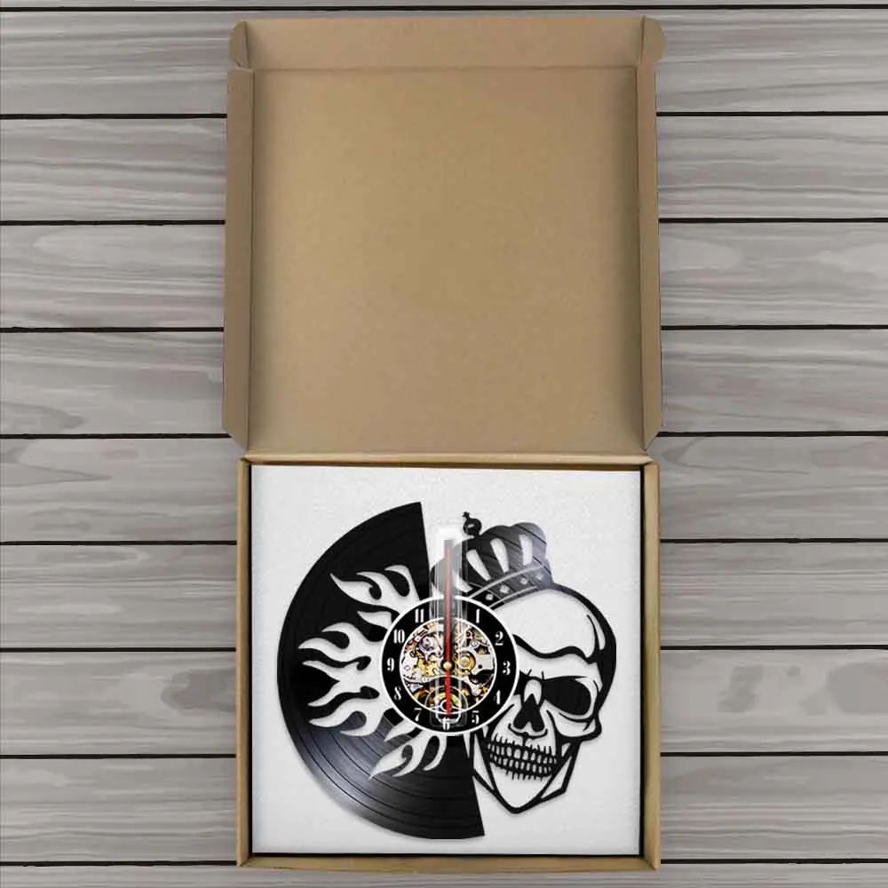 Настенные часы с черепом Death King винтажные настенные 3d виниловой пластиной в виде