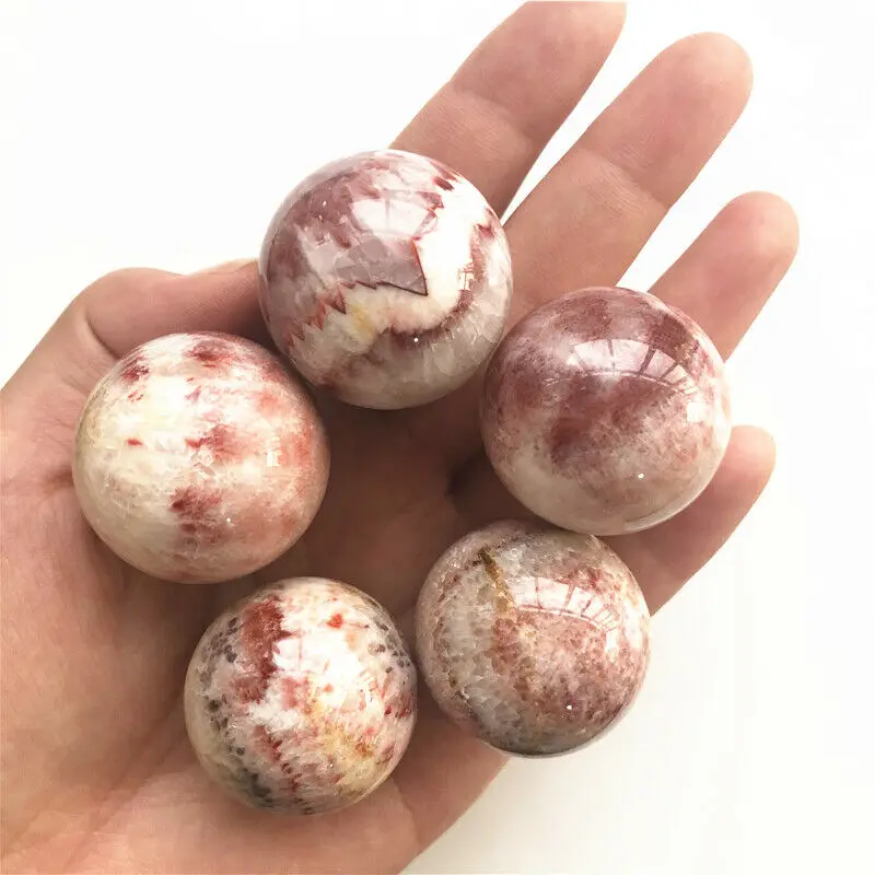 Натуральный кварцевый камень 31 33 мм мясной свинины сферический шар беконий