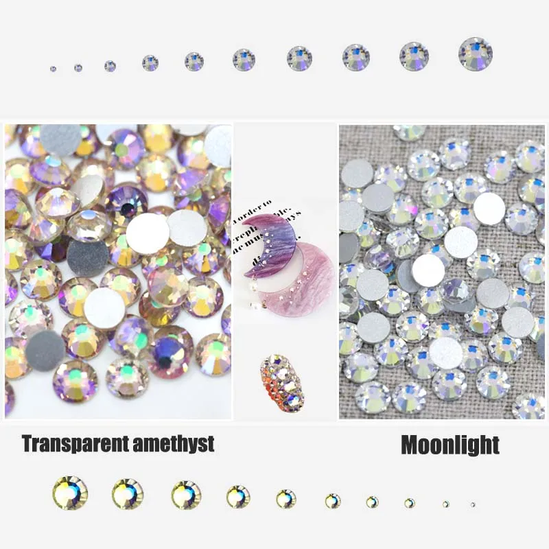 Moonlight стразы Crystal Nail Art Non hotfix rhinestones Moon Night Loose Rhinestone Glass Strass for Decorations E7005 | Дом и сад