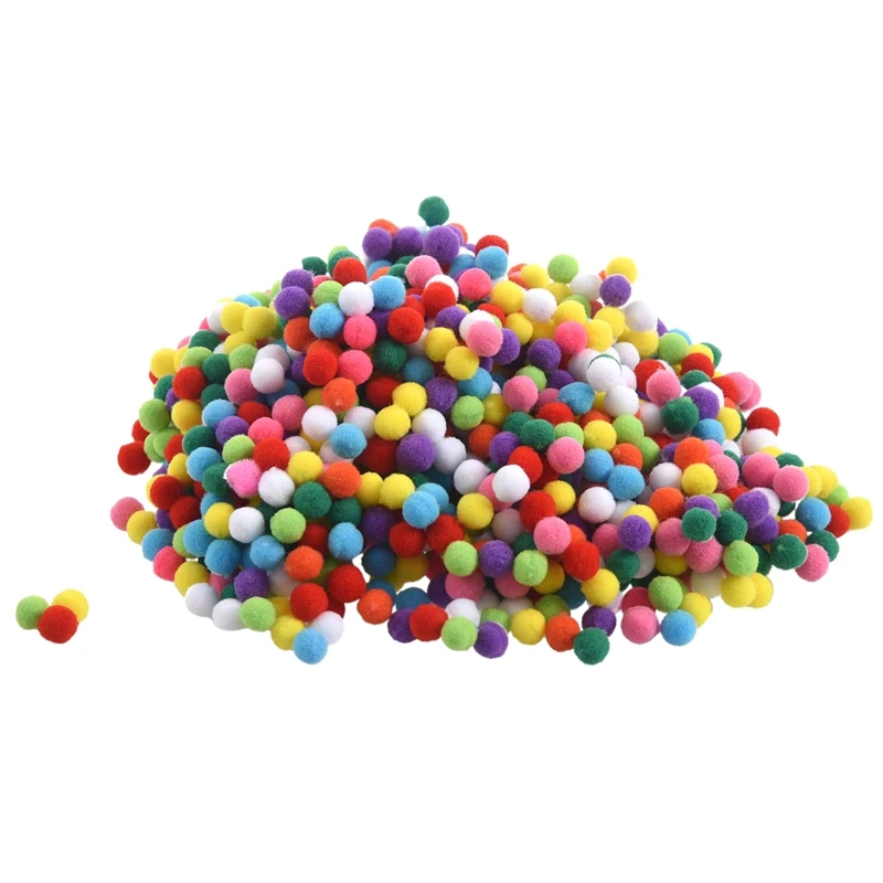 1500 шт. 10 мм Разноцветные мягкие пушистые Помпоны для детских поделок | Дом и сад