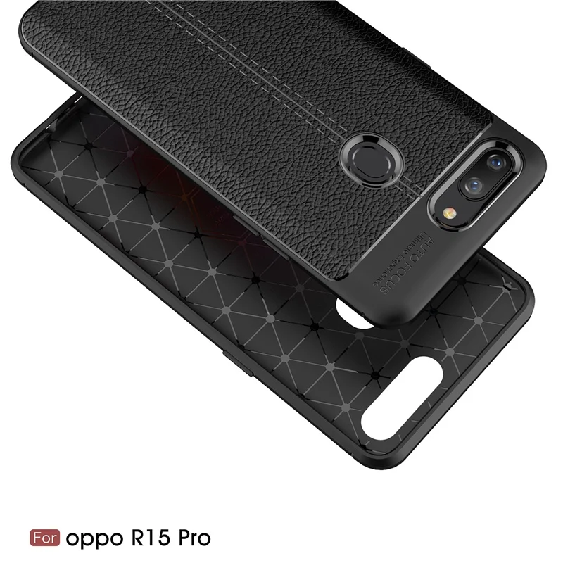 Роскошный ТПУ чехол UPaitou для OPPO R15 Pro с текстурой кожи силиконовый телефона