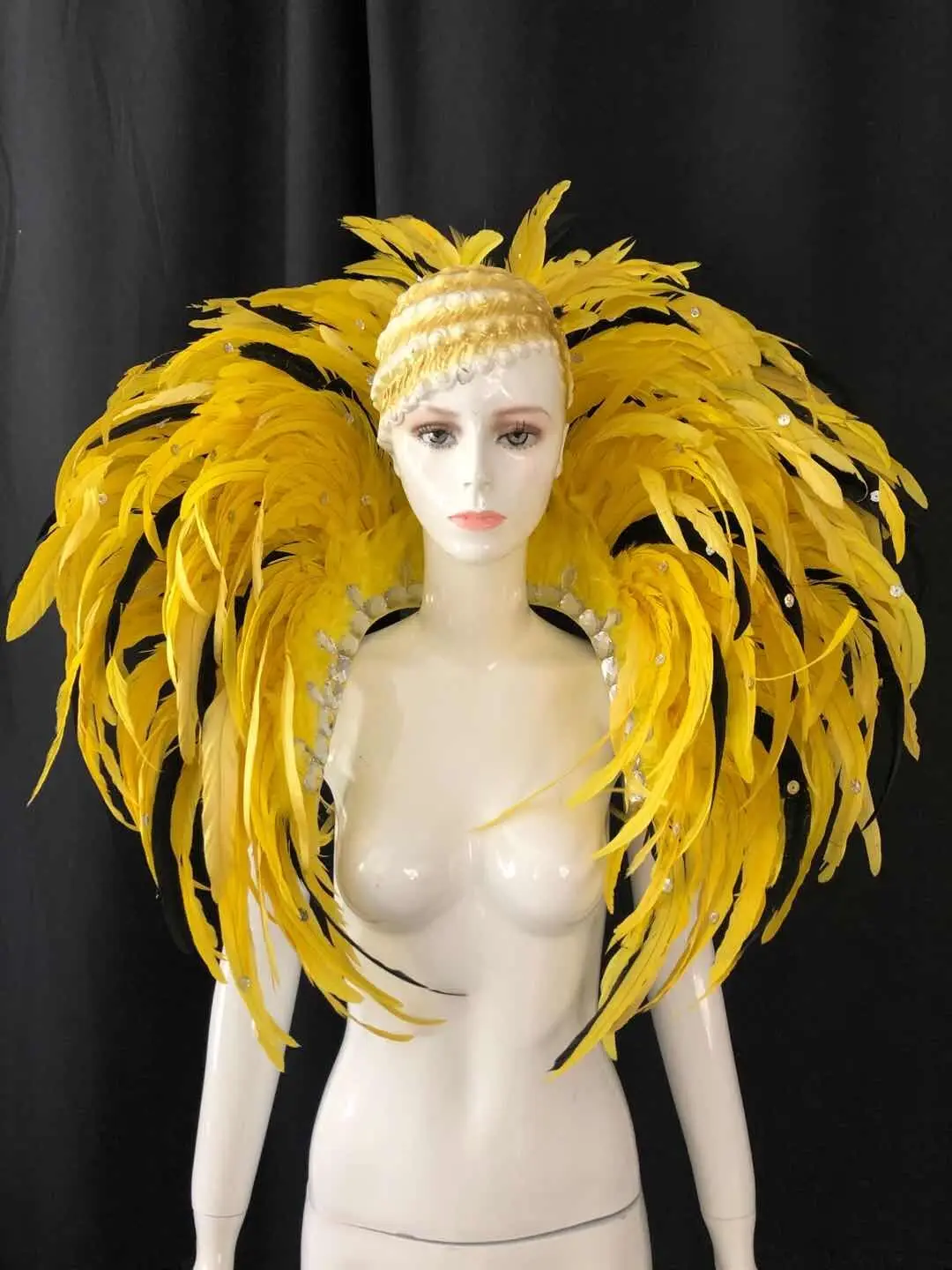 Одежда с перьями для выступлений на сцене Карнавальный головной убор Вечерние