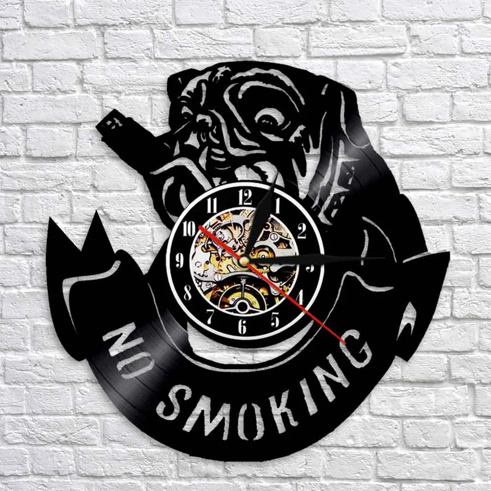 Настенные часы с рисунком птичьего мопса виниловые художественные настенные