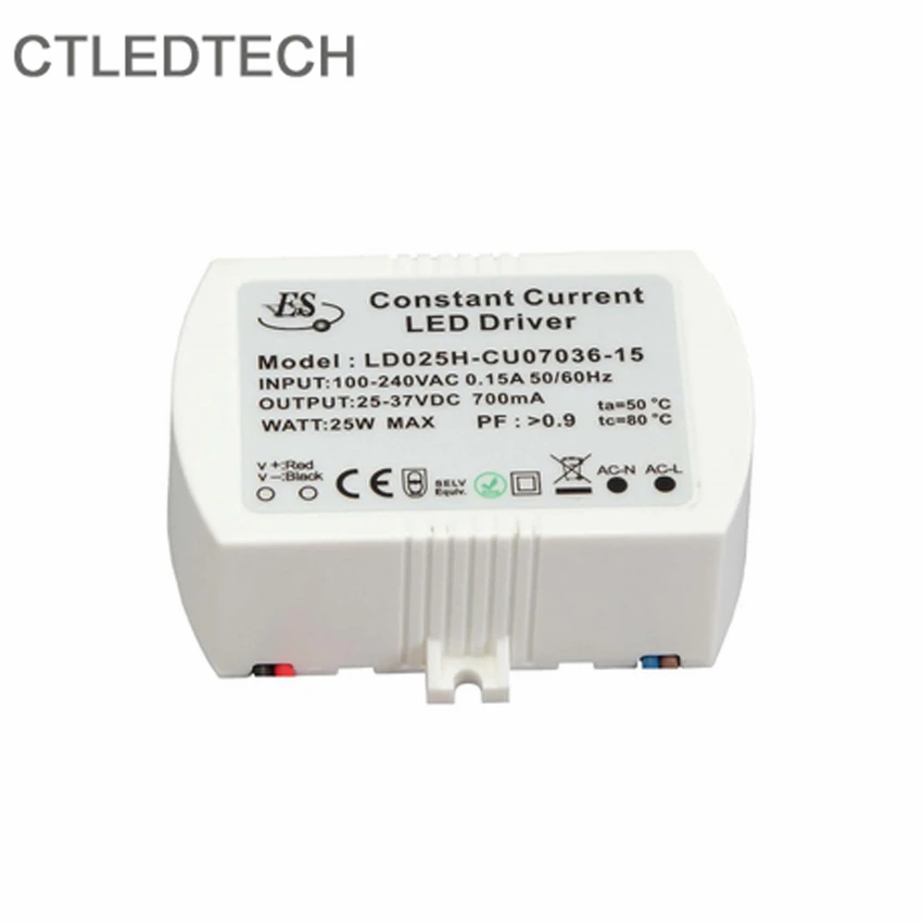 ES 25 Вт AC DC постоянного тока светодиодный IP65 драйвер класса 2 блок питания