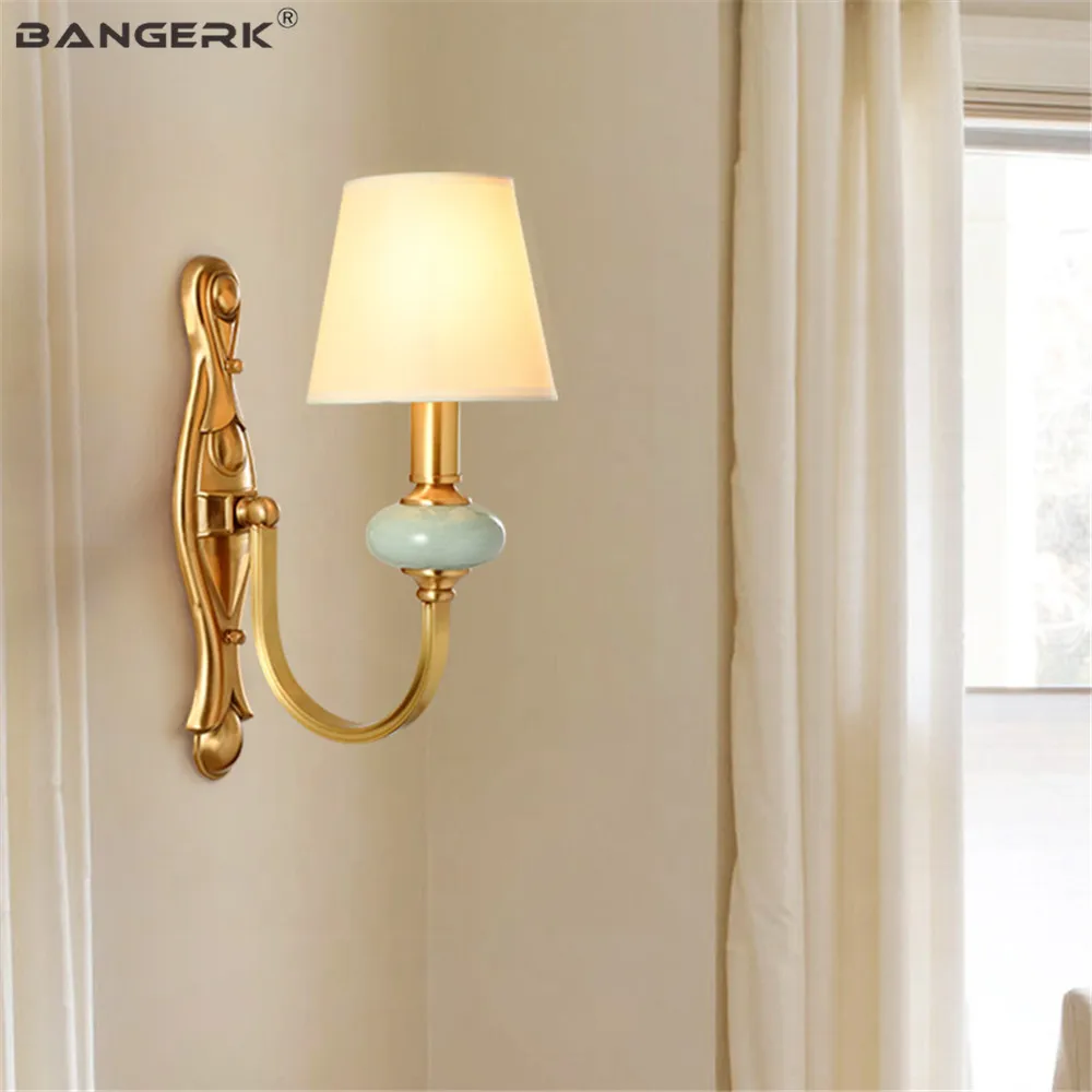 Латунные Настенные светильники в европейском стиле современные роскошные