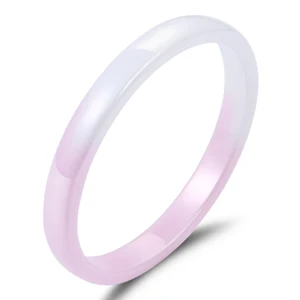 3mm Pink White 6 мм гладкое красное керамическое кольцо для женщин простой стиль керамическое свадебное кольцо вечерние женские цветок ювелирный подарок на палец Прямая поставка - Цвет основного камня: 3mm Pink White