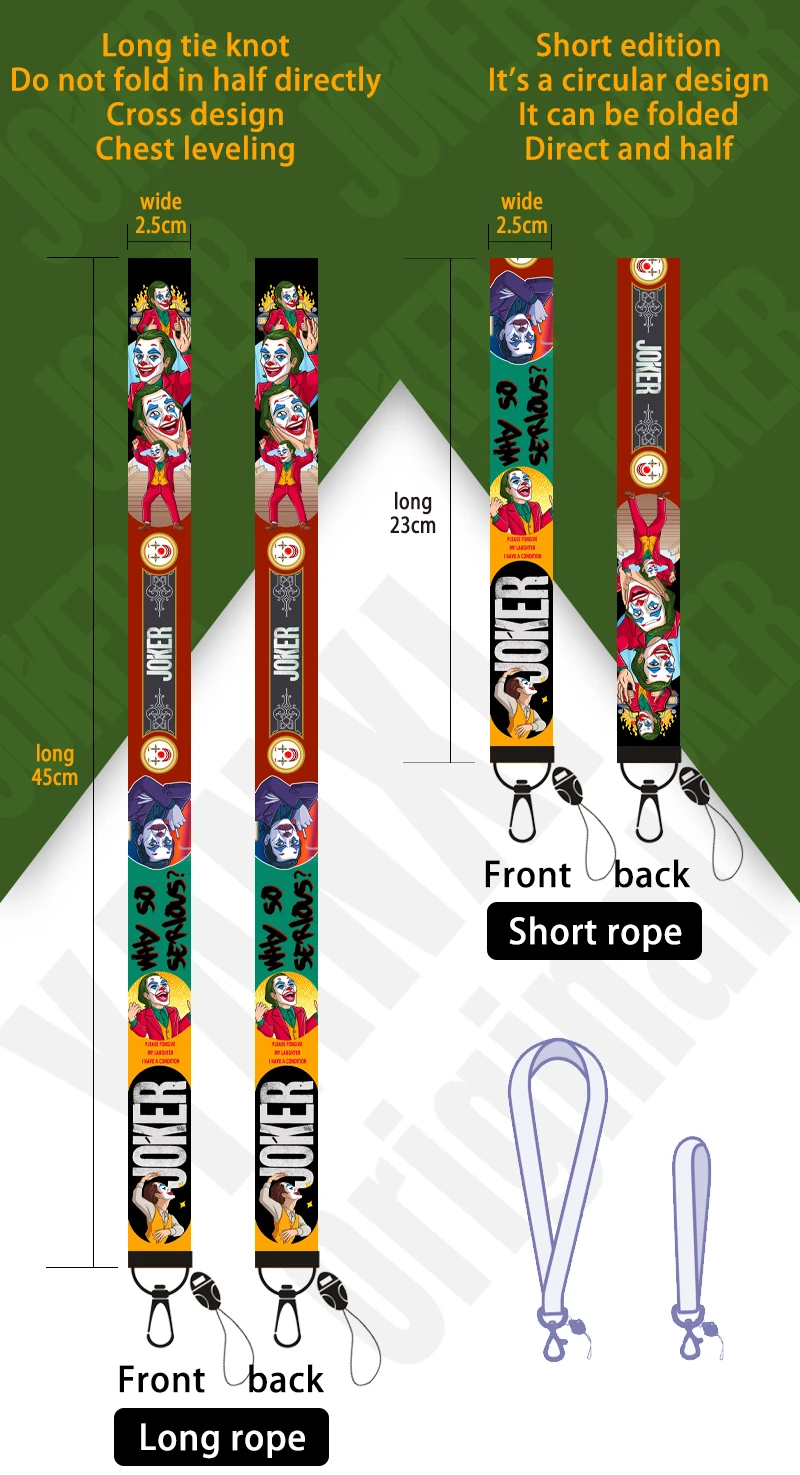 30 шт./лот Джокер 2019 ремешок для телефонов мультяшный аниме Arthur Fleck Lanyards чехол