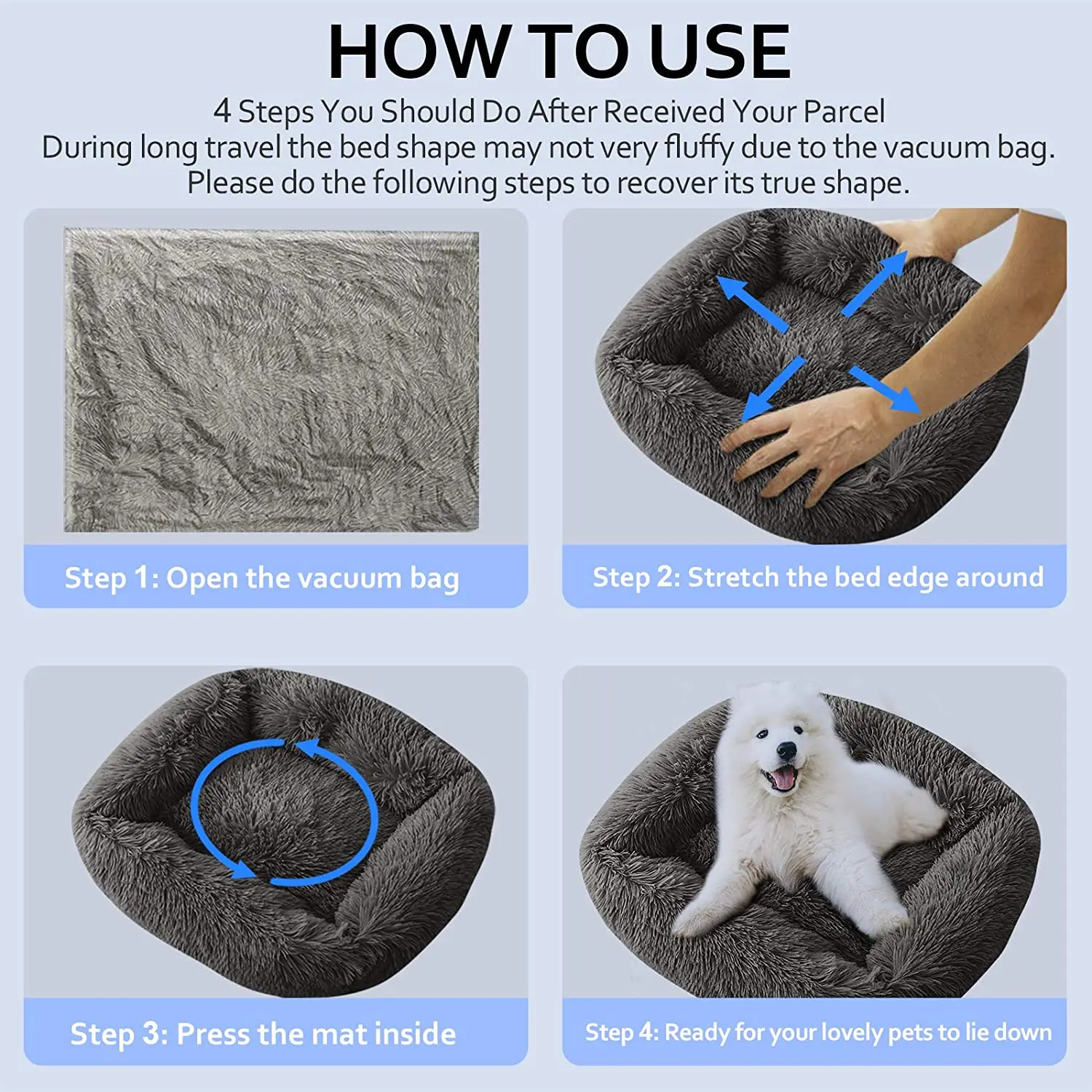 Нескользящая супермягкая кровать для питомца квадратный зимний теплый спальный