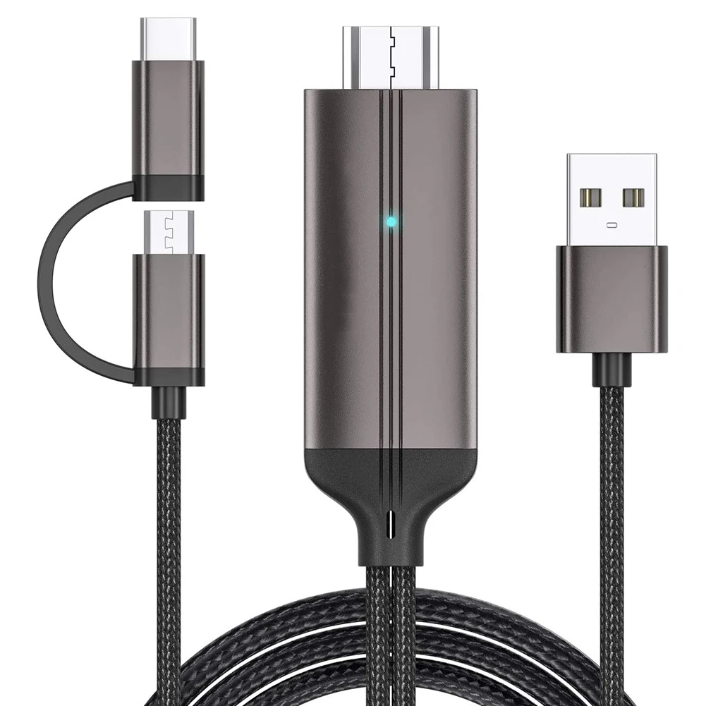 

Type C Micro USB To HD Cable 2 In 1 Digital MHL To TV HD Adapter HDTV Cable For Android Smartphone To TV Projector Monitor