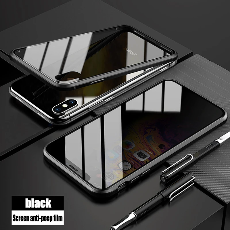 Для iPhone11 6 7 8 X XS Max Zmetal Рамка Анти-писк магнитная Передняя и задняя закаленное