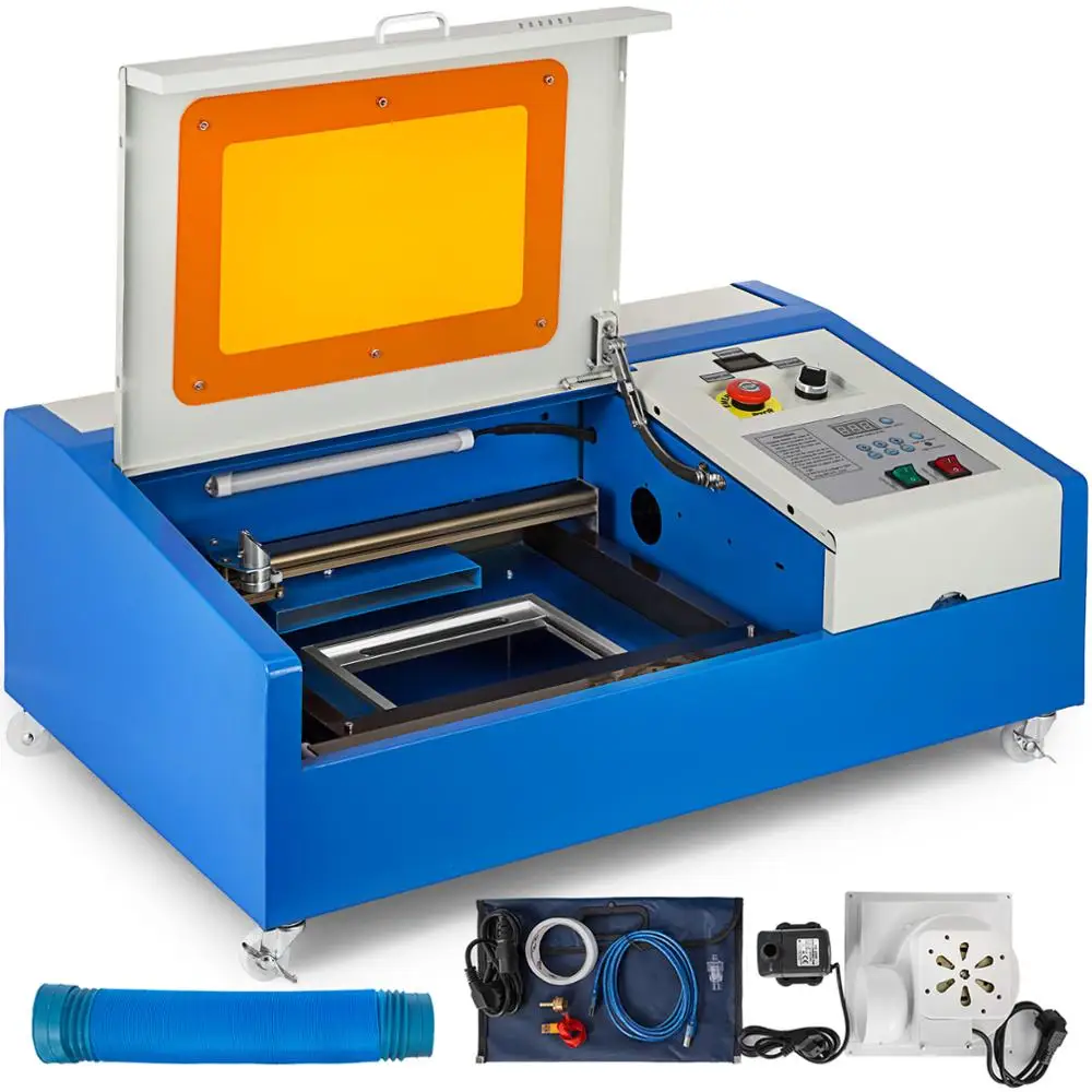 VEVOR Engraving Cutting Machine Upgraded 40W USB Cutter Engraver CO2 4 rotate Wheels Two LCD Display With Water Pump | Инструменты