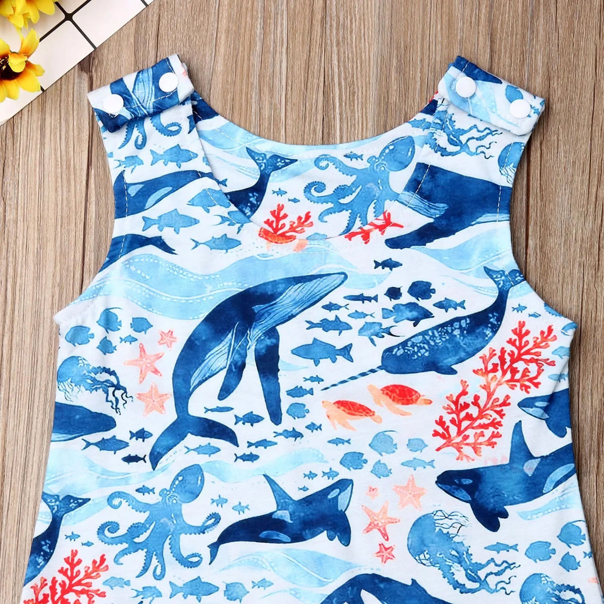 Милый детский комбинезон без рукавов в виде акулы для новорожденных мальчиков |