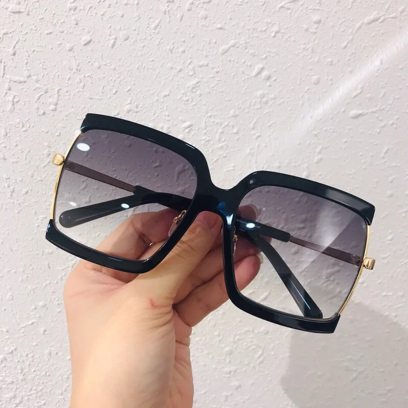 Oversize Square Sunglasses WomenNew Brand Luxury High Quality Half Frame Sun Glasses Big Female Shades UV 400 With Box
